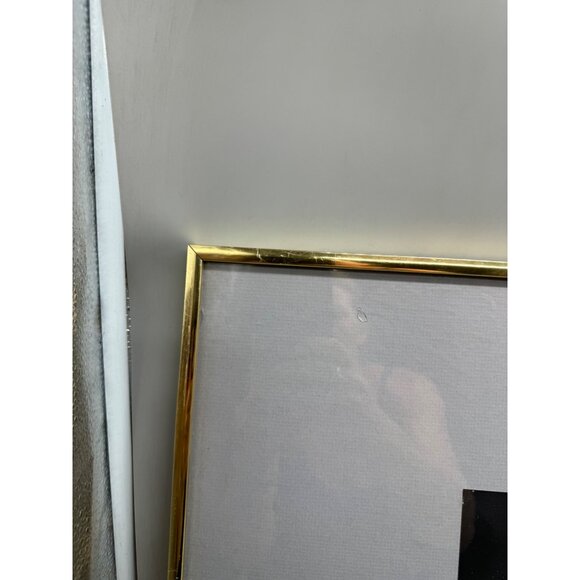 Abstract Fire Art Print By Burton In Gold Frame gray matted wire hanger red READ - Picture 7 of 10